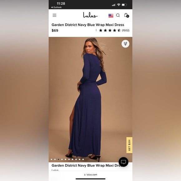 NWT Lulus Wrap Maxi Dress - Picture 4 of 5